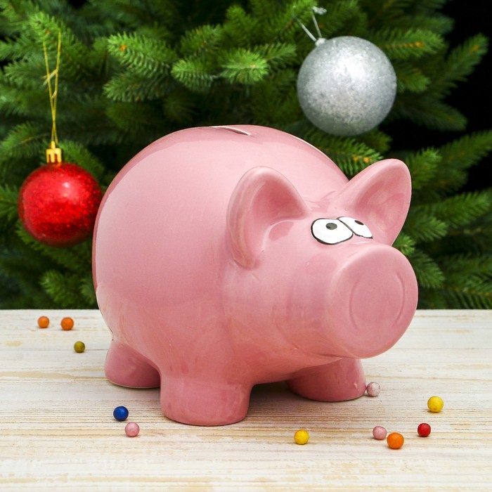 Копилка керамика "Розовый свин" 15х20,5х14 см