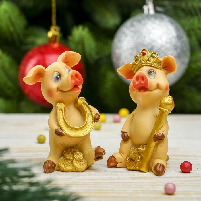 Сувенир полистоун "Поросёнок Фунтик" МИКС 8х4,5х4 см