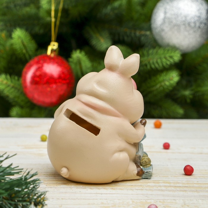 Копилка полистоун "Хряк с долларами и золотыми монетами" МИКС 9,5х9х8 см