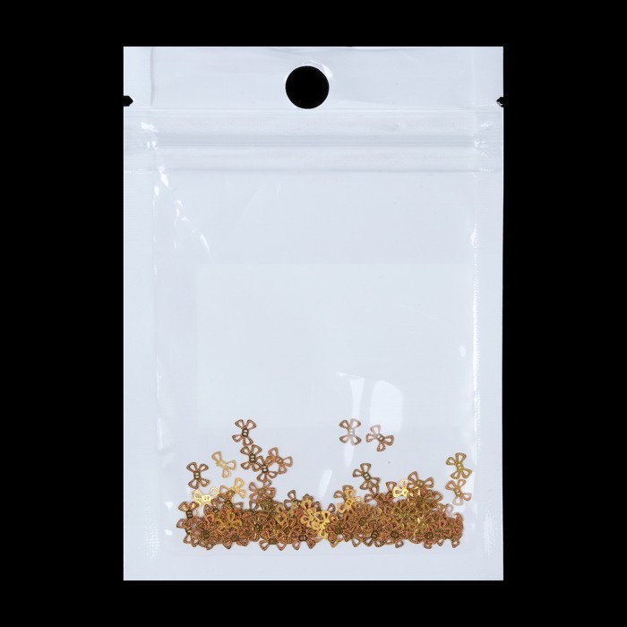 Декоративный элемент для ногтей «Бантик», 0,5x0,4см, 100шт, цвет золотой