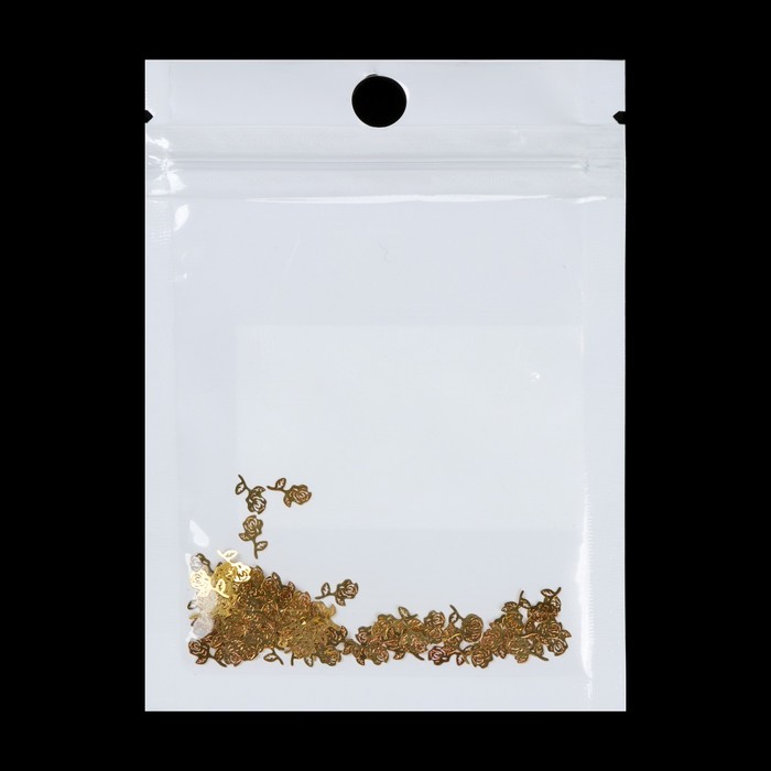 Декоративный элемент для ногтей «Роза», 0,7x0,4см, 100шт, цвет золотой