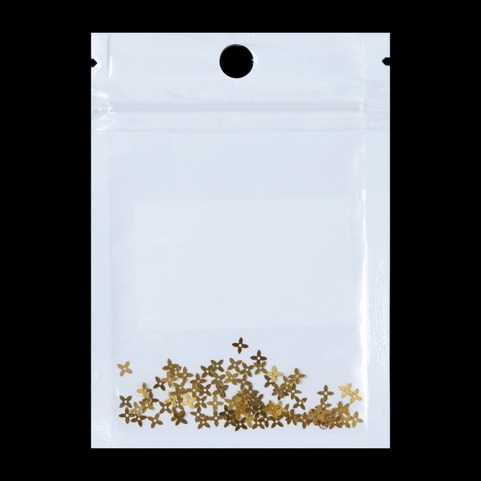 Декоративный элемент для ногтей «Цветочек», 0,4x0,4см, 100шт, цвет золотой