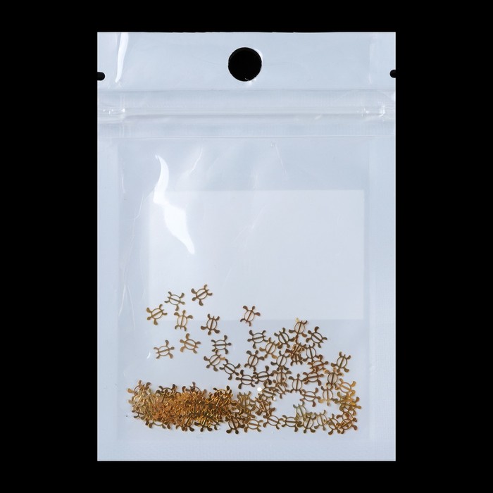 Декоративный элемент для ногтей «Черепашка», 0,5x0,5см, 100шт, цвет золотой