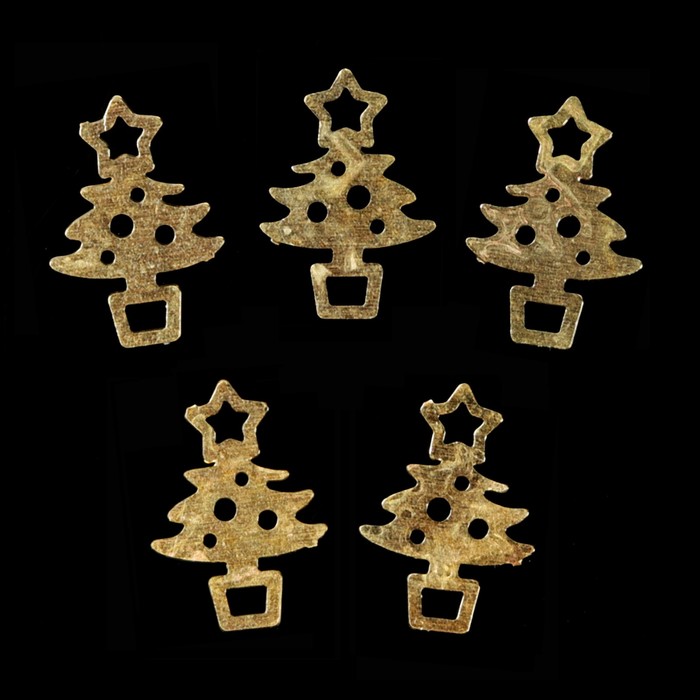Декоративный элемент для ногтей «Ёлочка», 0,6x0,4см, 100шт, цвет золотой