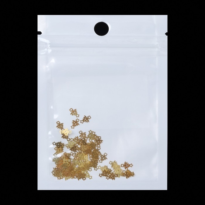 Декоративный элемент для ногтей «Ёлочка», 0,6x0,4см, 100шт, цвет золотой