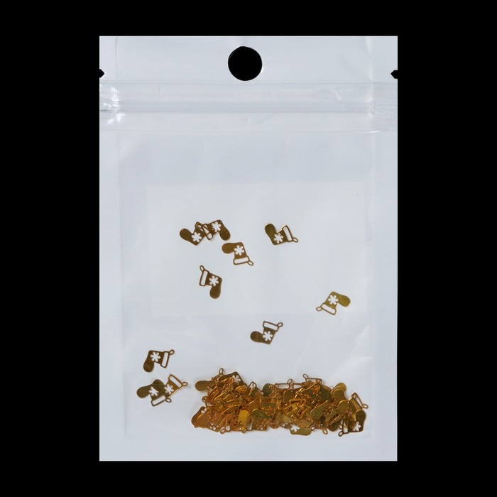 Декоративный элемент для ногтей «Носок», 0,5x0,7см, 100шт, цвет золотой