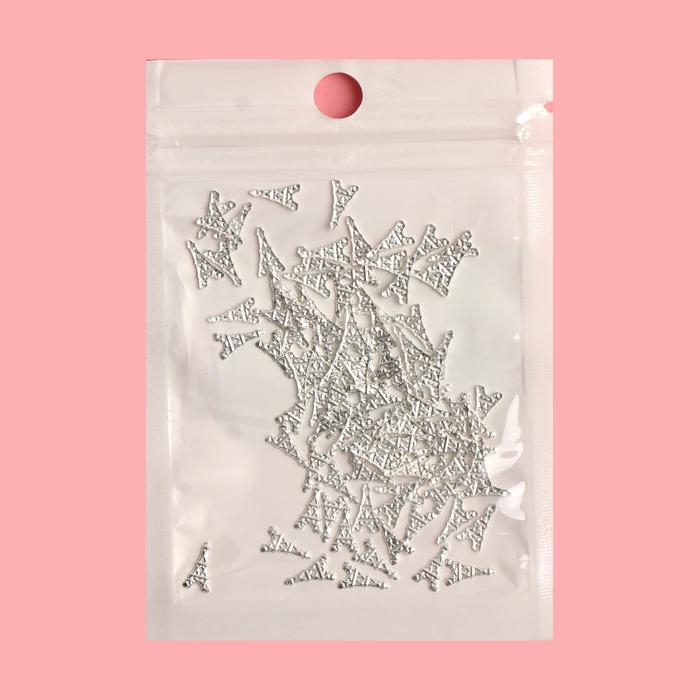 Декоративный элемент для ногтей «Башня», 0,8x0,5см, 100шт, цвет серебристый