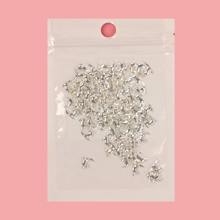 Декоративный элемент для ногтей «Кошка», 0,7x0,6см, 100шт, цвет серебристый