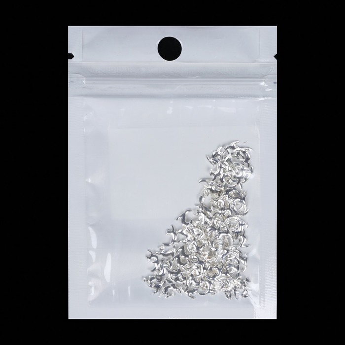 Декоративный элемент для ногтей «Кошка», 0,7x0,6см, 100шт, цвет серебристый