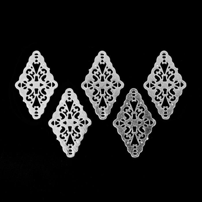 Декоративный элемент для ногтей «Ромб», 0,9x0,5см, 100шт, цвет серебристый