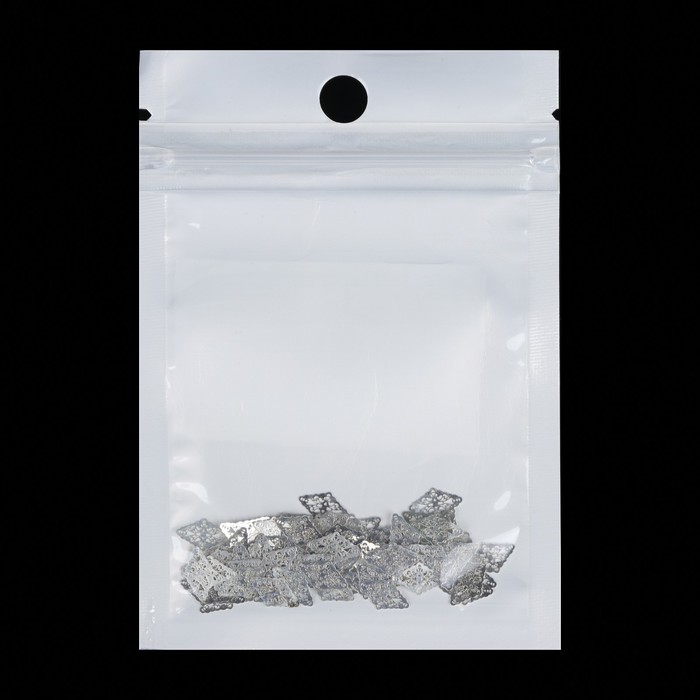 Декоративный элемент для ногтей «Ромб», 0,9x0,5см, 100шт, цвет серебристый