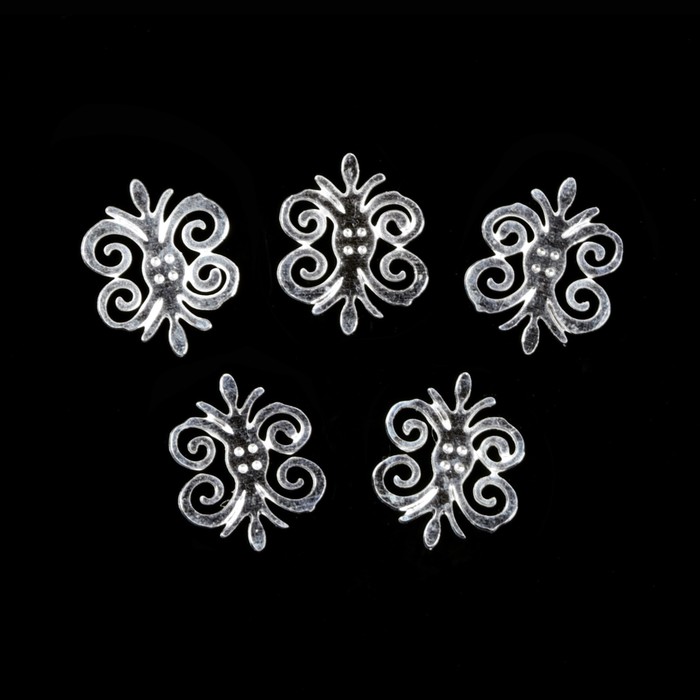 Декоративный элемент для ногтей «Вензель», 0,5x0,4см, 100шт, цвет серебристый