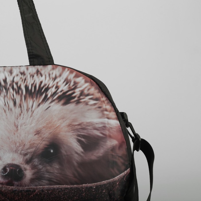 Сумка спортивная "Ёжик", отдел на молнии, наружный карман, регулируемый ремень, цвет чёрный