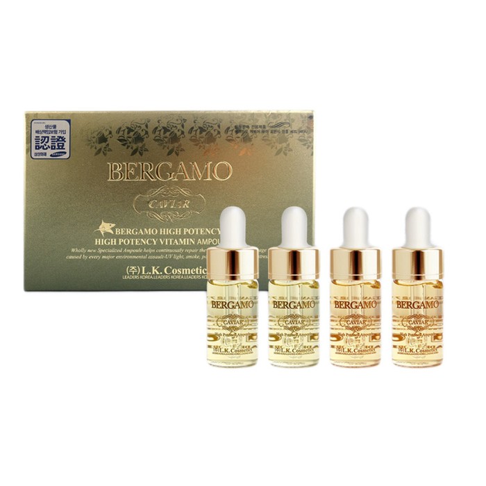 Сыворотка ампульная Bergamo с экстрактом икры для витаминизации кожи, 4 ампулы по 13 мл