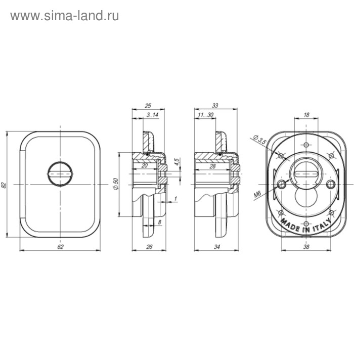 фото Броненакладка armadillo et/atc-protector 1-25sq sn-3, 25 мм, цвет матовый хром 3