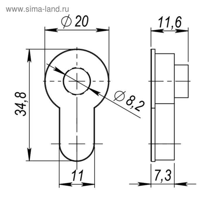 

Вставка под шток Armadillo, для CYLINDER 1AB-7, цвет бронза