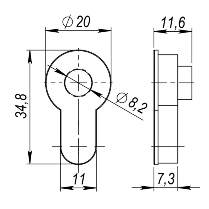 Вставка под шток Armadillo, для CYLINDER 1SN-3, цвет матовый хром