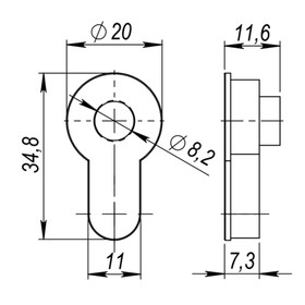 

Вставка под шток Armadillo, для CYLINDER AS-9, цвет античное серебро