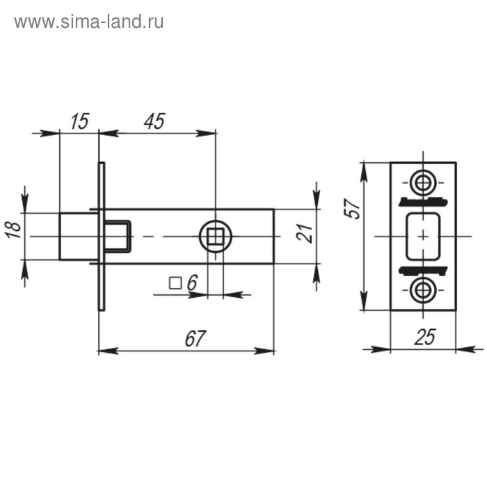 фото Задвижка врезная armadillo db 920-45-25 ab skin, цвет бронза