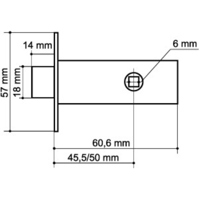 Задвижка врезная Armadillo DB 920-45-25 SN SKIN, цвет матовый хром