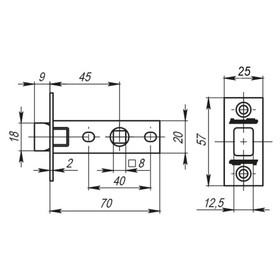 

Задвижка врезная Armadillo LH 120-45-25 AB, цвет бронза