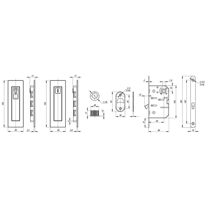 Набор для раздвижных дверей Armadillo SH011 URB АВ-7, цвет бронза