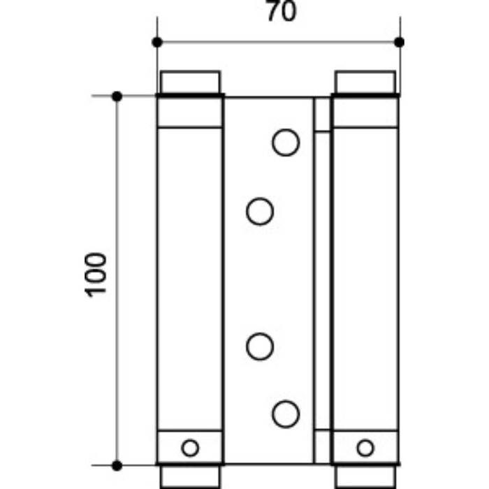 Петля пружинная Armadillo DAS SS 201-4" (100х70х1.5) SN, двусторонняя, цвет матовый хром