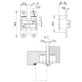 

Петля скрытой установки Armadillo Architect 3D-ACH 40 CP-8, с 3D-регул., левая, цвет хром