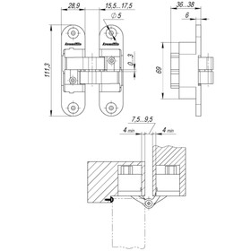 

Петля скрытой установки Armadillo Architect 3D-ACH 60 BL, с 3D-регул., левая, черная