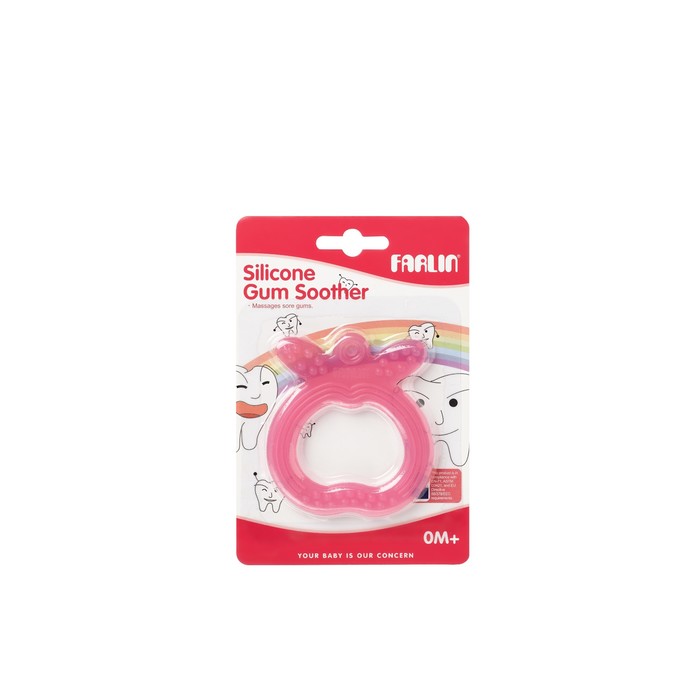 Прорезыватель силиконовый, 0 +., розовый