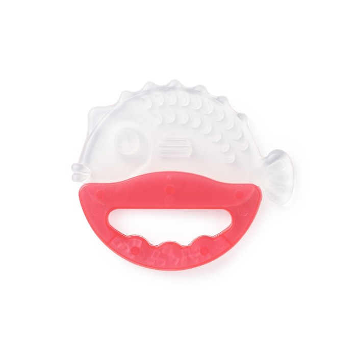 Прорезыватель-погремушка с ручкой, красный