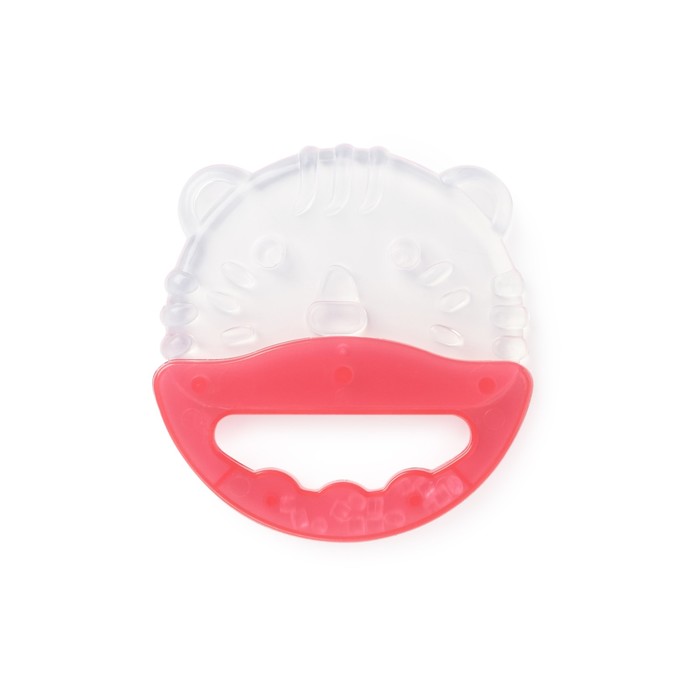 Прорезыватель-погремушка с ручкой, красный