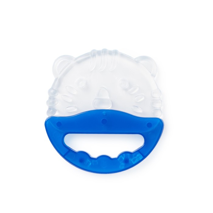 Прорезыватель-погремушка с ручкой, синий