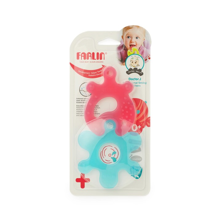 Прорезыватель "Головоломка", 0+, розовый-голубой