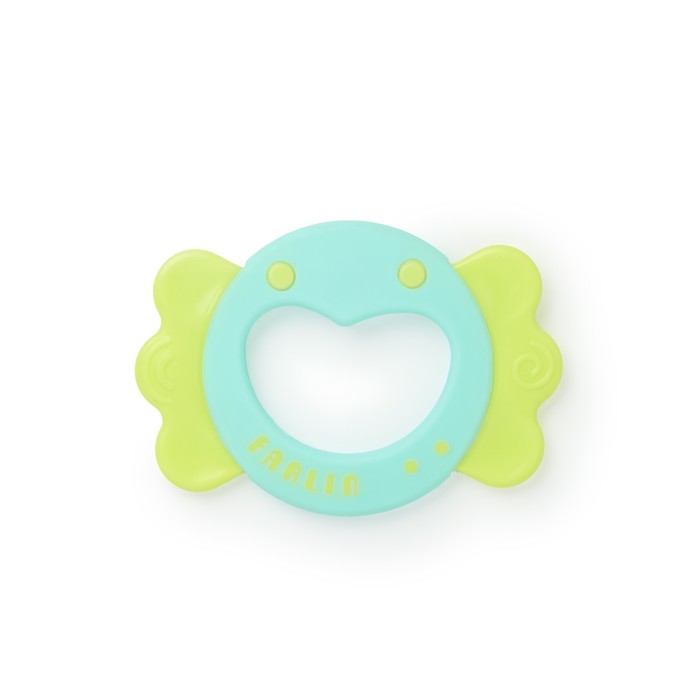Прорезыватель "Веселое сердечко", 0+, бирюзовый-салатовый