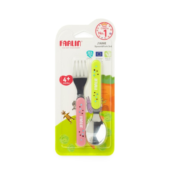 Набор столовых приборов ложка и вилка, 4 мес.+