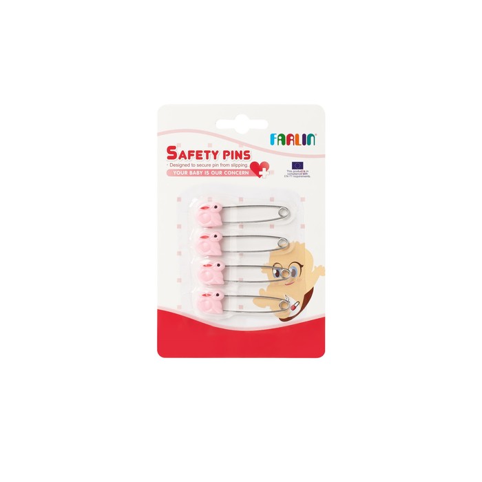 Безопасные булавки, 4 шт., розовые