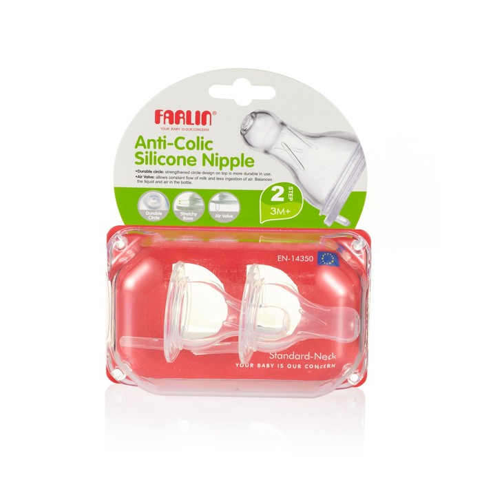 Эластичные силиноконовые соски средний поток на стандартное горлышко, 2 шт.