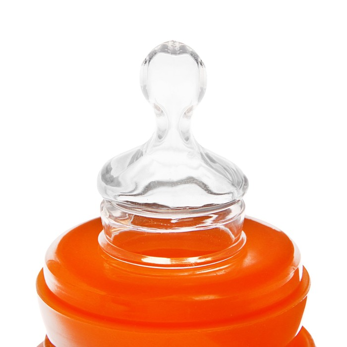 Бутылочка для кормления цветная с ручками, 280 мл, от 0 мес., цвет золотой