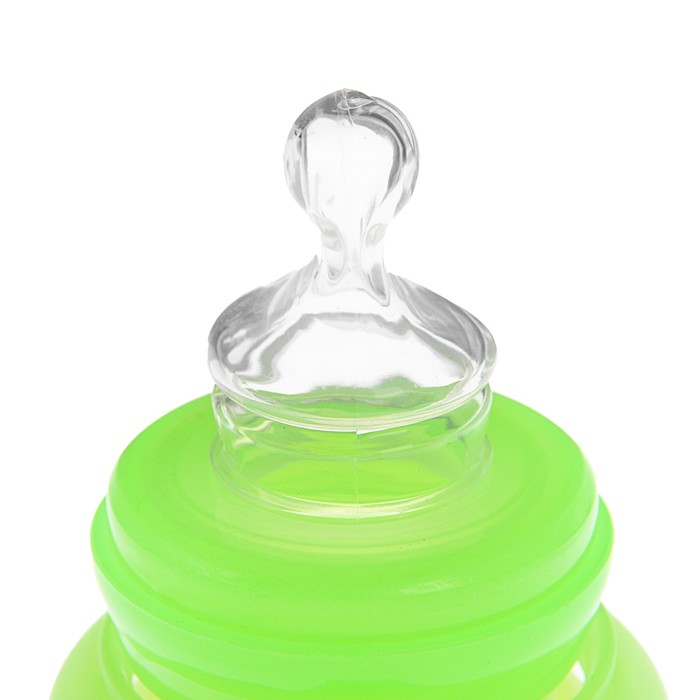Бутылочка для кормления цветная с ручками, 150 мл, от 0 мес., цвет зелёный