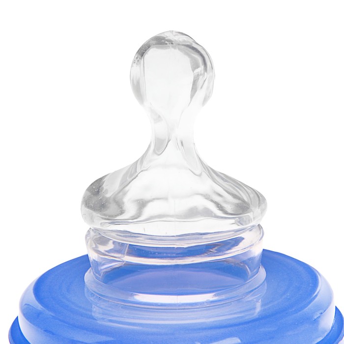 Бутылочка для кормления цветная с ручками, 150 мл, от 0 мес., цвет голубой