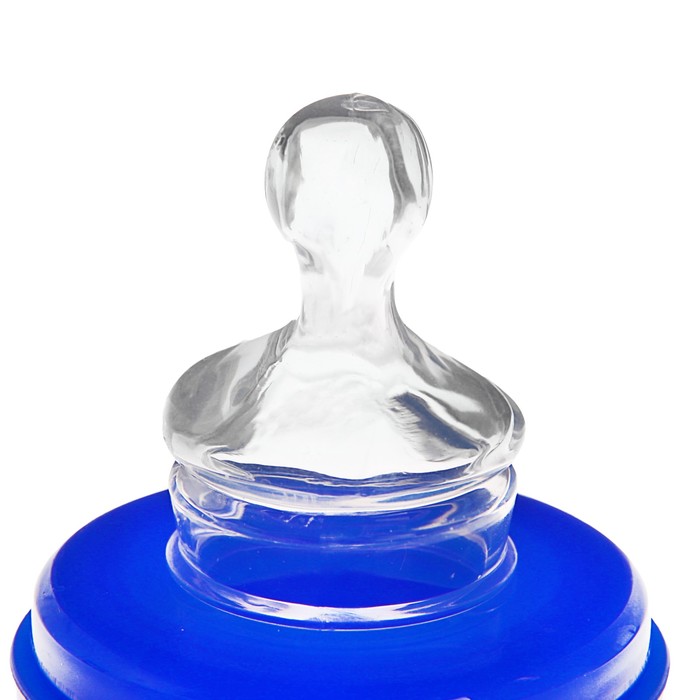 Бутылочка для кормления цветная с ручками, 150 мл, от 0 мес., цвет синий