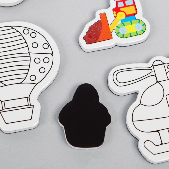 Набор развивающих магнитов "Транспорт", маркеры в наборе