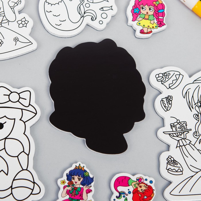 Набор развивающих магнитов "Принцессы", маркеры в наборе