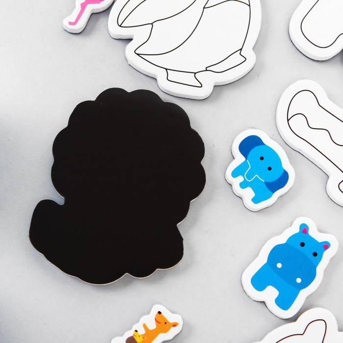 Набор развивающих магнитов "Зверята", маркеры в наборе