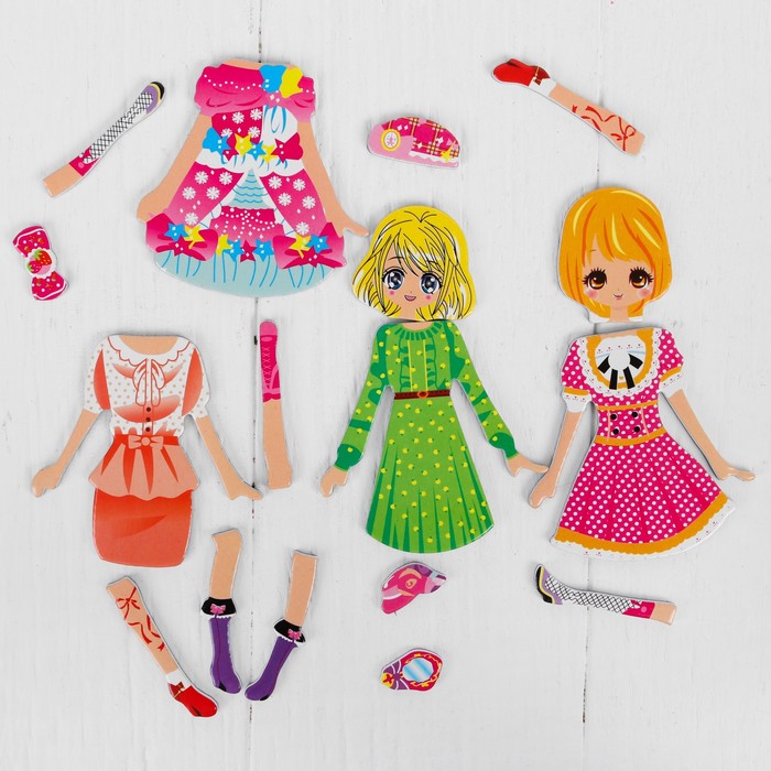 Набор развивающих магнитов "Переодень девочку "Красотка"