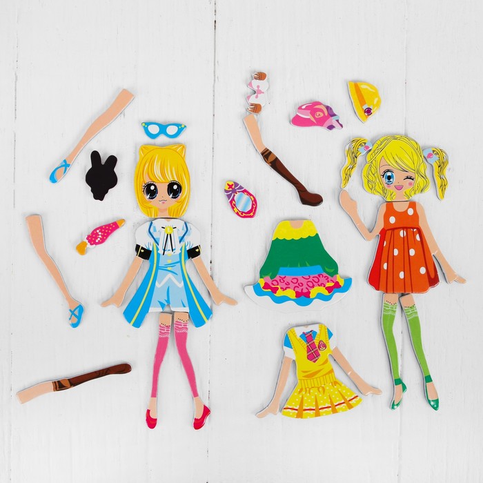 Набор развивающих магнитов "Переодень девочку "Подружка"