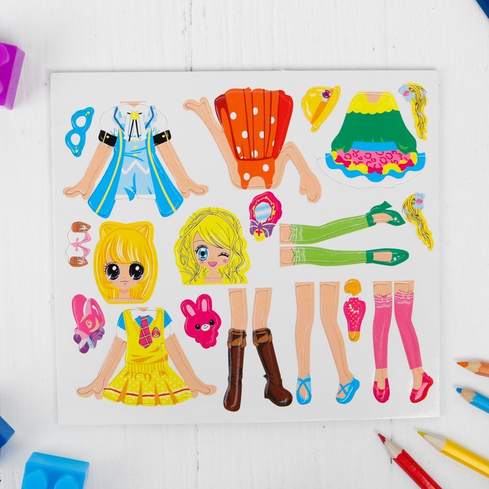 Набор развивающих магнитов "Переодень девочку "Подружка"
