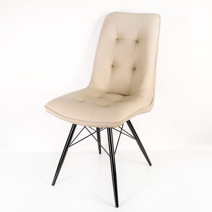 Стул "Бордо" цвет обивки молоко, каркас черный