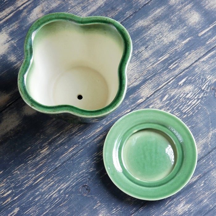 Горшок цветочный Дези №3, 1 л, 1 сорт, зелёный